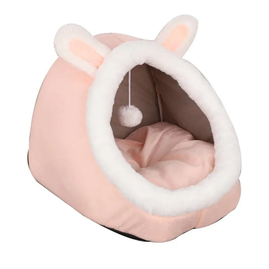 Pink Cozy Pet Nest Bed with Soft Padding for Cats & Small Dogs