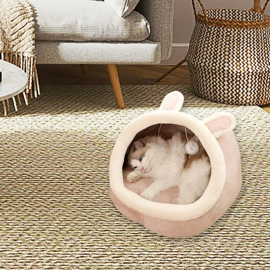 Pink Cozy Pet Nest Bed with Soft Padding for Cats & Small Dogs