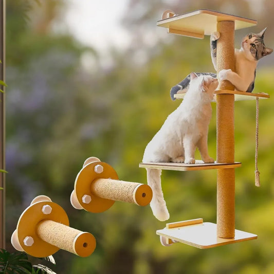 2-in-1 Wall-Mounted Cat Tree & Window Perch