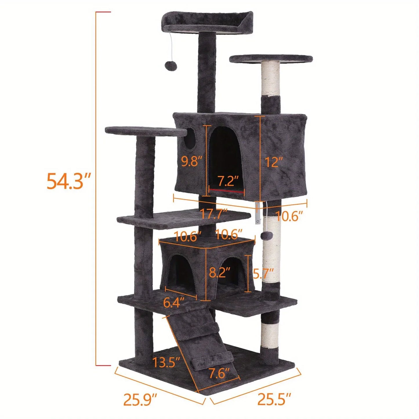Multi-Level Cat Tree Tower with Cozy Condo & Perches