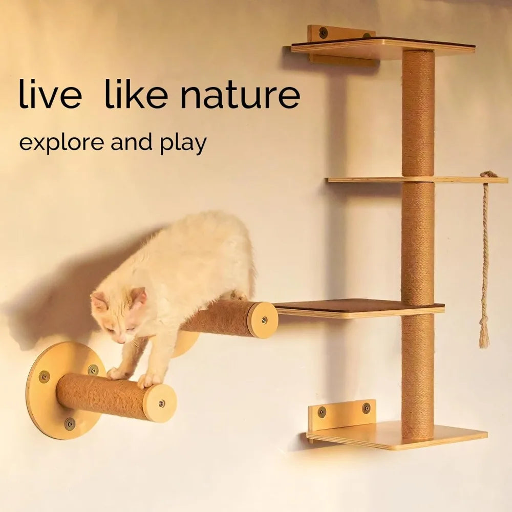 2-in-1 Wall-Mounted Cat Tree & Window Perch